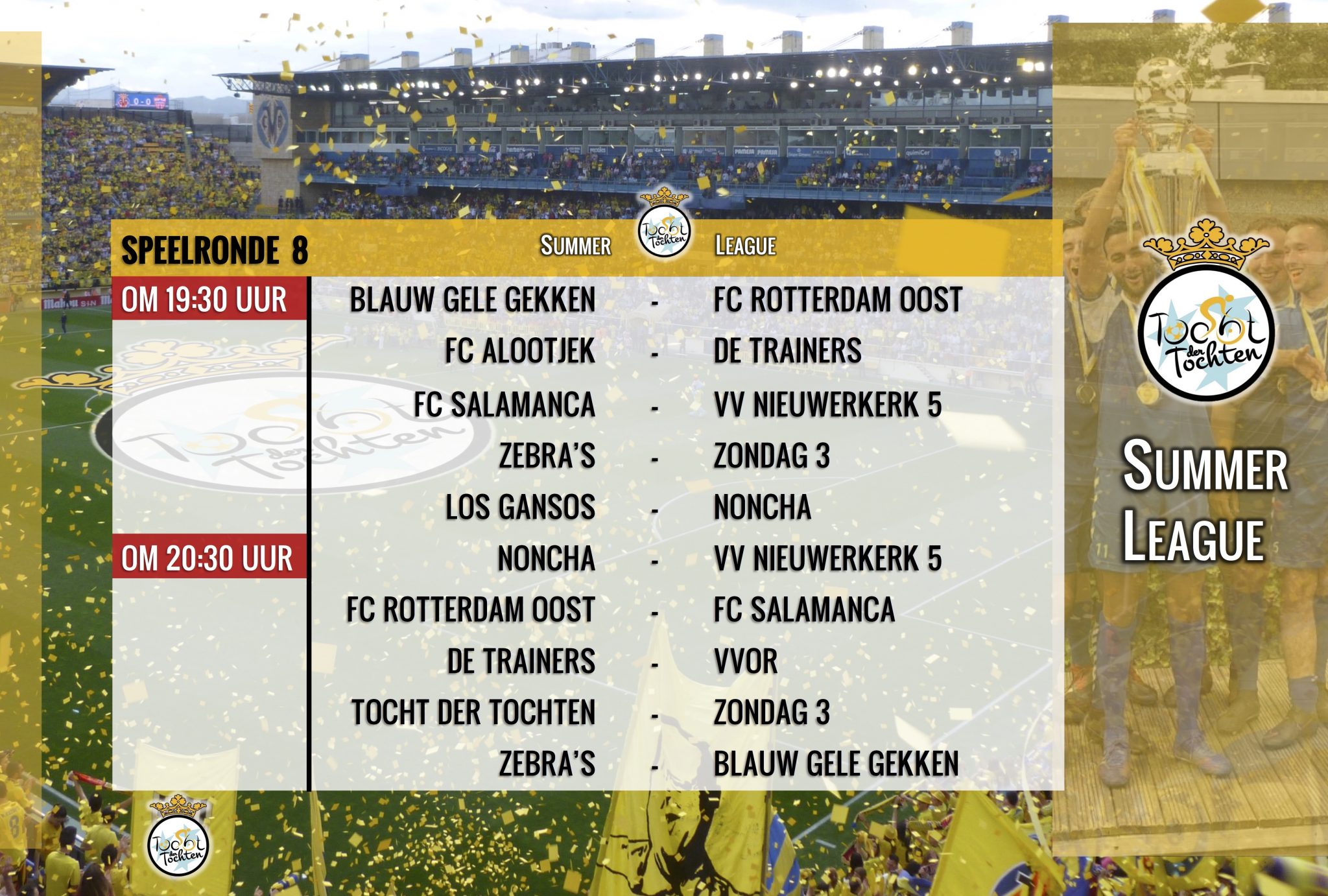 Laatste 3 speelronde TDT Summer League op vrijdagavond