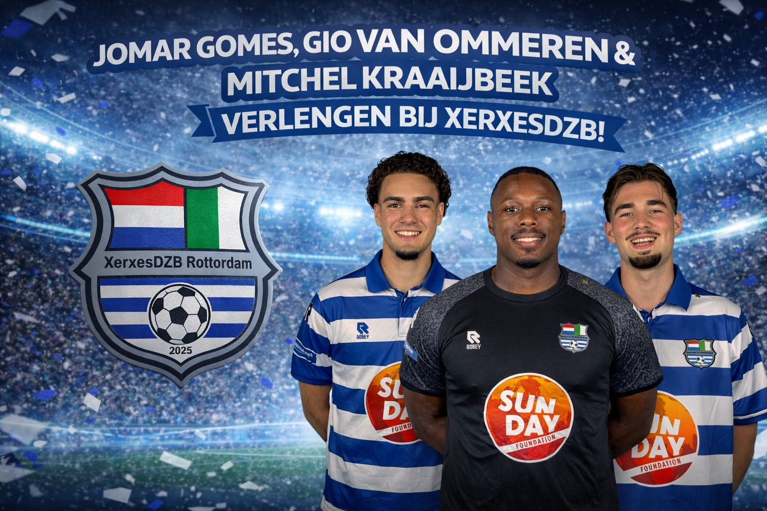 Doelman Gomes, Kraaijbeek en Van Ommeren blijven bij XerxesDZB!