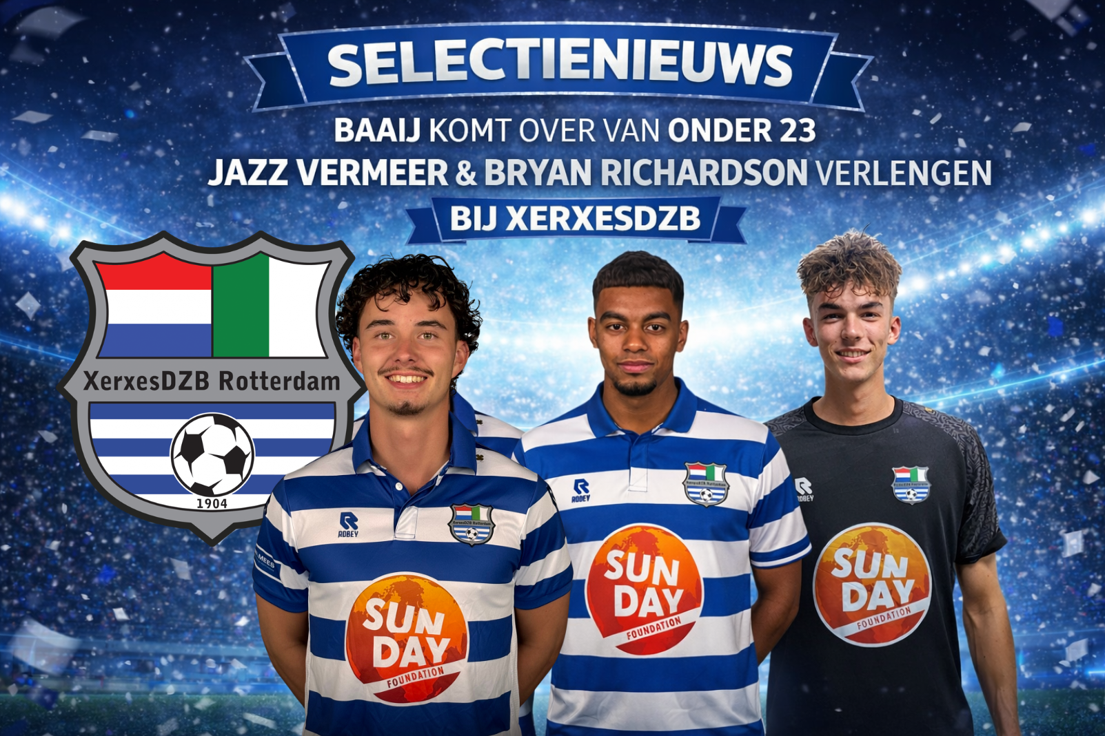 Jamie Baaij maakt stap naar eerste elftal, Vermeer en Richardson blijven ook bij XerxesDZB