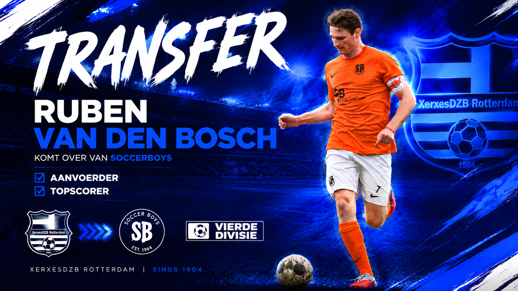 Topscorer en aanvoerder Ruben van den Bosch Penacoba versterkt XerxesDZB!