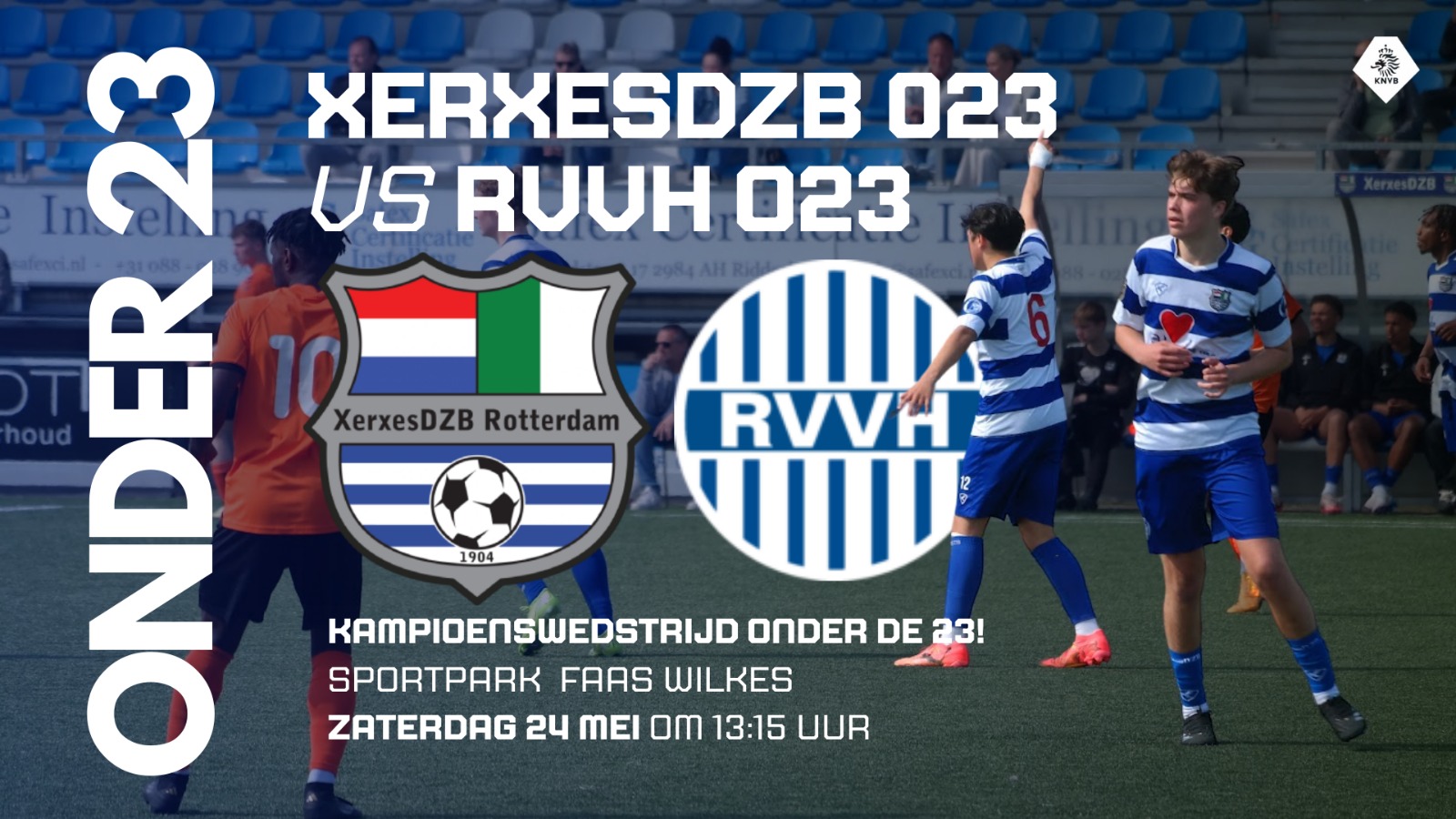 Komende zaterdag kampioenswedstrijd XerxesDZB Onder de 23 tegen RVVH!