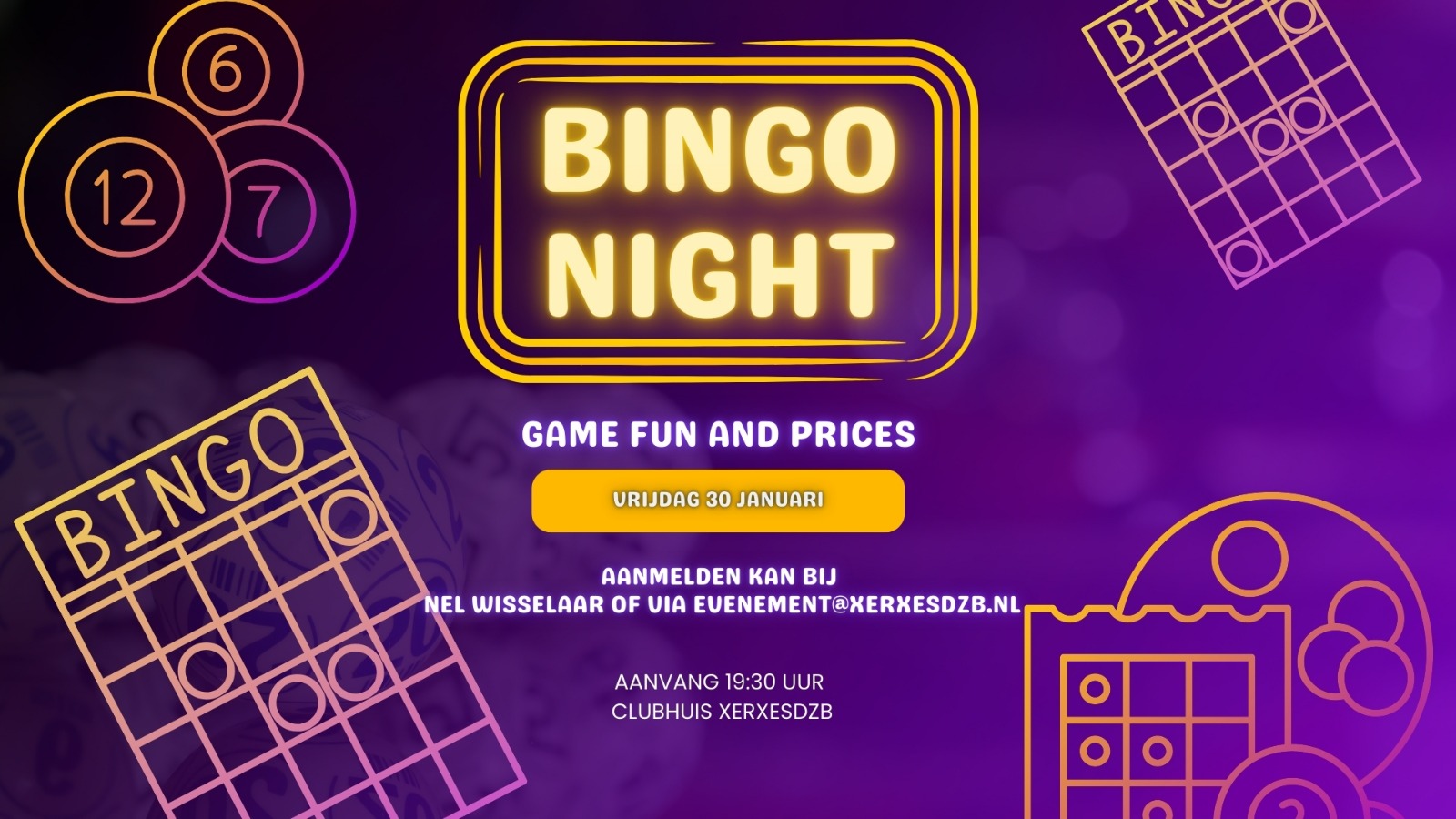 Vrijdag 30 januari weer Bingo bij XerxesDZB!