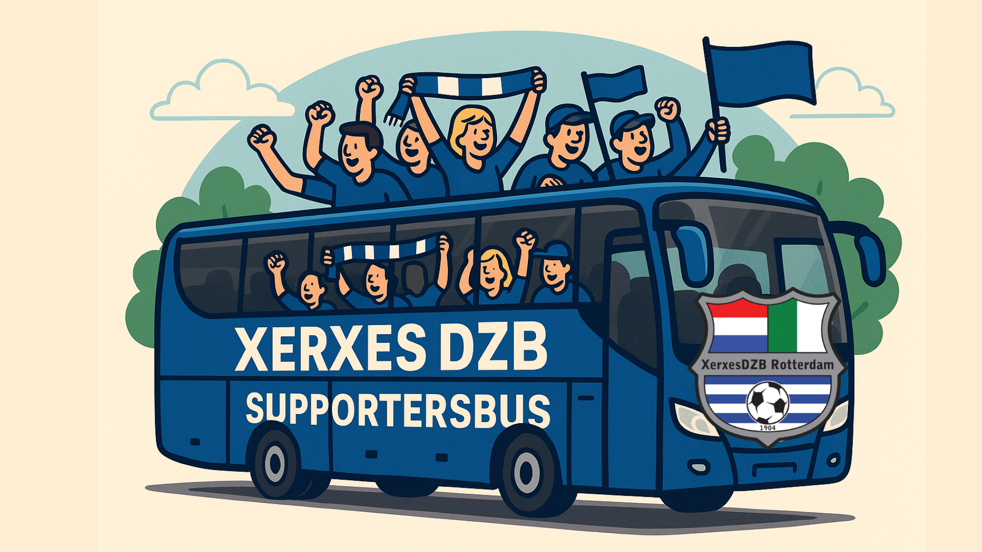 Supportersbus naar RBC - XerxesDZB!